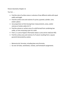 Honors Geometry Chapter 12 You Can . . . Find the ratio of surface