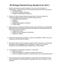 AP Biology Potential Essay Questions for Unit 3