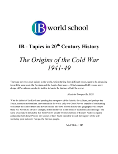 IB Topics in 20th Century History