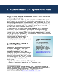4.7 Aquifer Protection Development Permit Areas