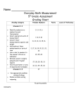 Name Everyday Math Measurement 5th Grade Assessment Grading