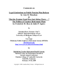 I. Legal Limitations on Public Pension Plan