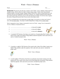 Calculate amount of work - worksheet File