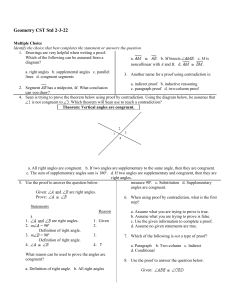 Geometry CST Std 2-3-22 Multiple Choice Identify the choice that