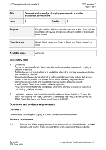 12003 Demonstrate knowledge of buying processes in a