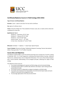 Field Ecology Course Information 2015-2016
