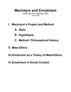 MacIntyre and Emotivism