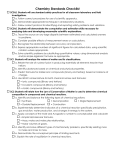 Chemistry Standards Checklist