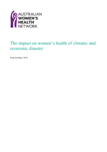 The impact on women`s health of climatic and economic disaster