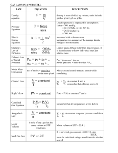 Chapter 13 Gases handout