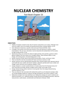 NUCLEAR CHEMISTRY PACKET - Student