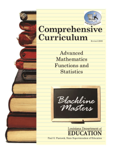 Advanced Math Functions Blackline Masters