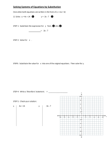 Solving Systems of Equations by Substitution {Use when both