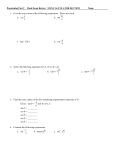 Precalculus Part 2 Final Exam Review NON