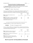 Improper Fractions and Mixed Numbers