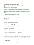 Quadratic equations and complex numbers