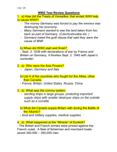 WW2 Test Review Questions