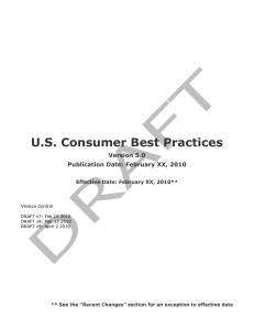 Consumer Best Practices: version 5.0