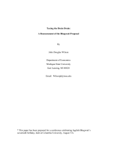 Taxation and Migration: Jagdish Bhagwati`s Contribution