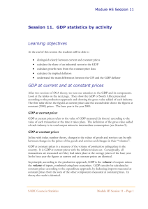 Session 11. GDP statistics by activity