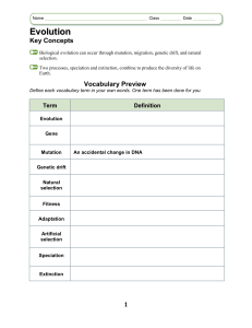 Name Class Date Evolution Key Concepts Biological evolution can