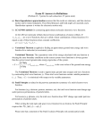 Exam #2 Answers to Definitions (Problem #1)