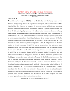 Review on G protein coupled receptors A Satish Chandra, M Rama