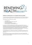 Definition of minimum data set for all pilots in Renewing Health