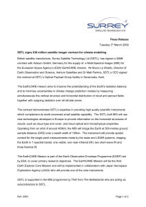 SSTL signs €30 million satellite imager contract for climate modelling