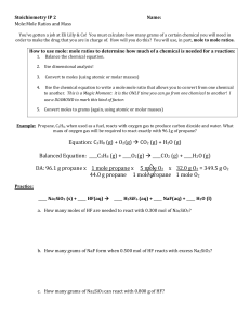 Mole Ratio and Mass IP