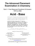 1970 - 2005 Acid/Base FRQs