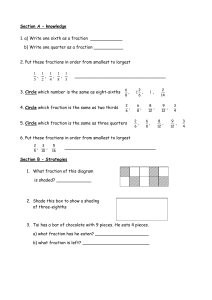 Fractions – Pre Test