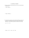 Chemistry 30 - 7.8 - Electrolysis - Worksheet