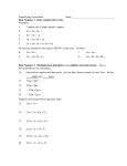(Class worksheet) Simplifying Expressions and solving linear
