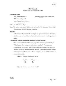 LOC10c DC Circuits Resistors in Series and Parallel