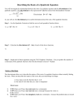 The Discriminant and Complex Numbers