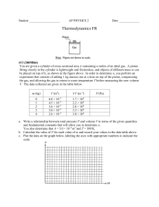 Student AP PHYSICS 2 Date ______ Thermodynamics FR #13