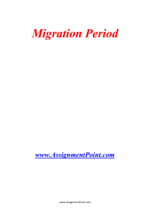Migration Period www.AssignmentPoint.com The Migration Period