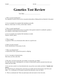Genetics Test Review Key (Hogg)