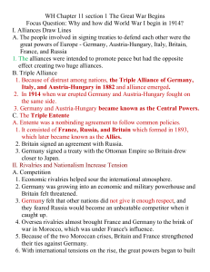 WH Chapter 11 section 1 The Great War Begins - BHS-MsQ