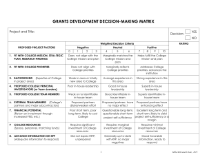 grants development decision-making matrix