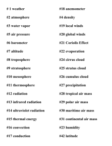 Weather/Climate Vocabulary Matching