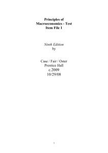 Principles of Macroeconomics - Test Item File 1 Ninth Edition by