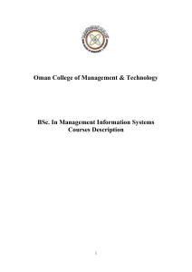 Description( Bachlor-MIS) - Oman College of Management