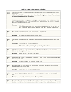 Basic Rule. The basic rule states that a singular subject takes a