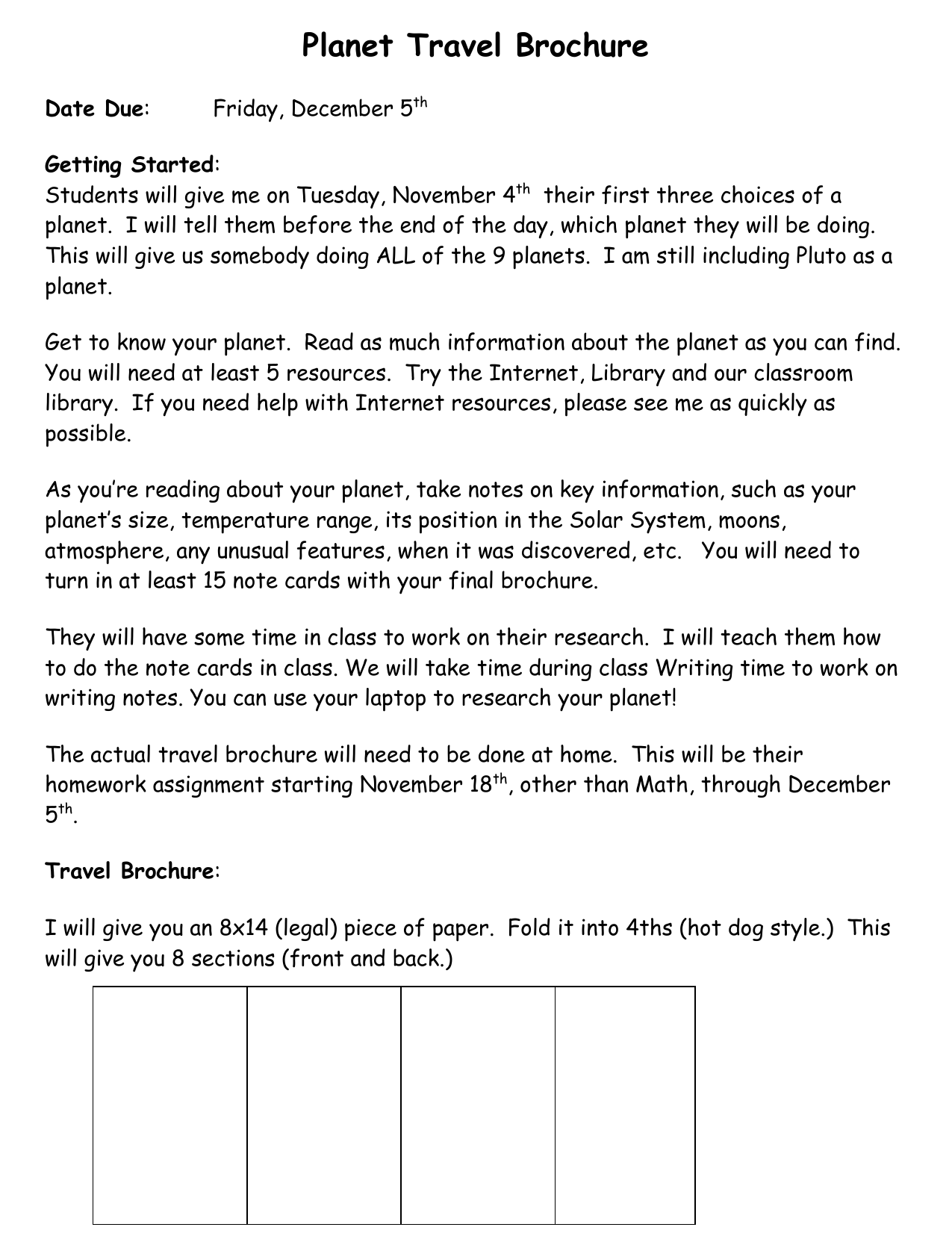 Planet Travel Brochure