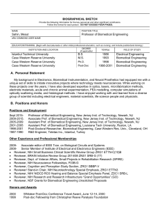 PHS 398 (Rev. 9/04), Biographical Sketch Format Page