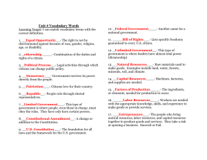 Unit 3 Vocabulary Words with Answers