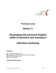 Participant pack Module 7a Developing the personal English skills