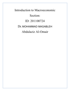 Introduction to Macroeconomic Section: ID: 201100724 Dr
